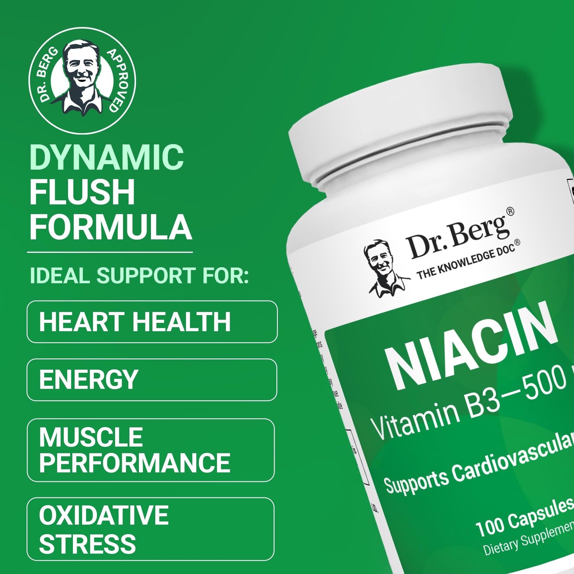 Dr. Berg Highly-Potent Niacin 500 mg – Now Only 125 mg per Capsule for Niacin Flush Tolerance Building – Gradually Increase to 500mg a Day – Vitamin B3 for Heart, Brain & Energy Support – 100 Capsules Dr. Berg Nutritionals buy australia supplements