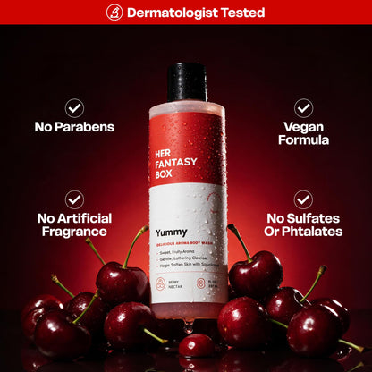 Her Fantasy Box Yummy | Body Wash - Indulgent, Luxurious Body Wash for Deep Cleansing, Moisturizing, and Nourishing Skin - Refreshing Scent for All Skin Types - 8 oz Her Fantasy Box