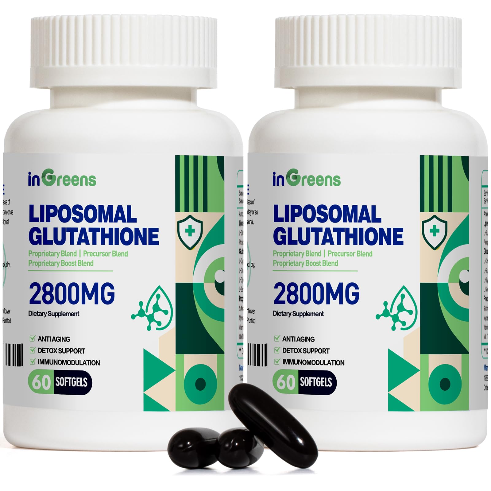 inGreens 2800 MG Liposomal Glutathione Supplement, Detoxifying & Immune, Aging Defense, Energy, Glutathione Unique Formulation Reduced inGreens buy australia supplements