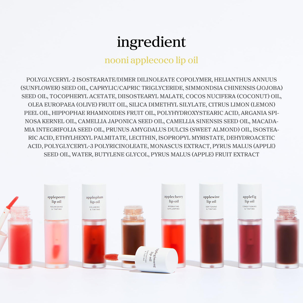 NOONI Korean Lip Oil - Applecoco - Plumping & Hydrating Tinted Lip Gloss NOONI