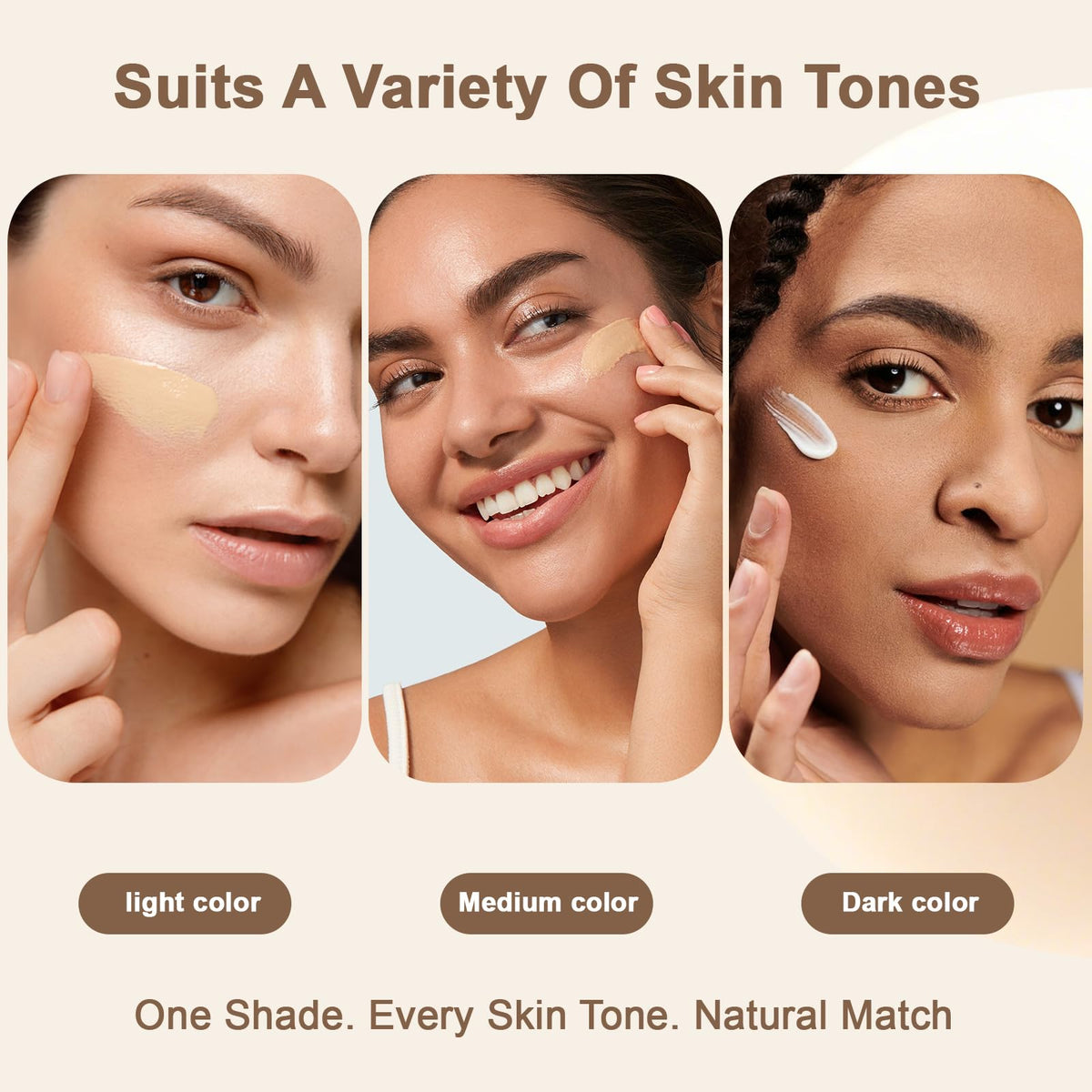 Color Changing Foundation -Skin Tone Adapting Liquid Foundation for Women Océane