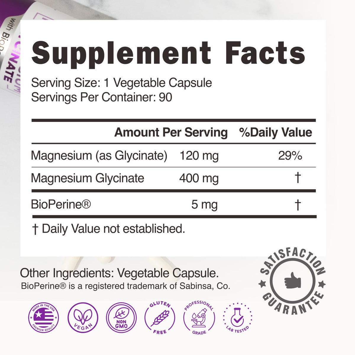 Pure Magnesium Glycinate 400mg - 5X Higher Absorption - Support Stress Relief, Sleep, Bone Health - 100% Chelated - Pure Magnesium Supplement BallBuff