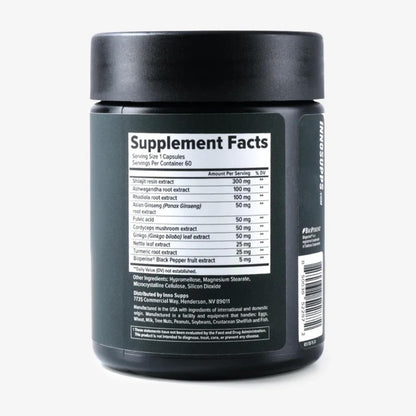 Inno Shilajit Synergy - Shilajit Capsules Supplement For Men with Ashwagandha, Ginseng, Rhodiola, & Fulvic Acid - Supports Energy, Muscle Growth, Performance & Recovery for Men's Health (60 Capsules)