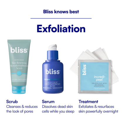 Bliss Micro Magic Skin-renewing Microdermabrasion Scrub | Smoothing Volcanic Pumice & Purifying Kaolin Clay | Refreshed Glow Straight-from-the-Spa Bliss
