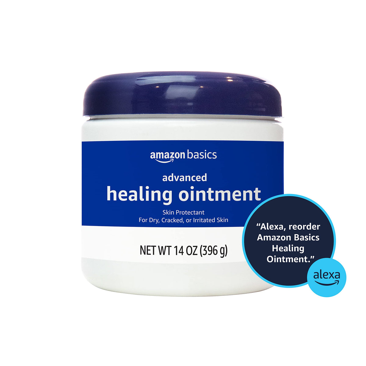 Amazon Basics Healing Ointment & Skin Protectant for Dry & Cracked Skin, Chapped Lips, Minor Cuts and Scrapes, Moisturizing Barrier Cream, Fragrance Free, 14 oz, 1-Pack Amazon Basics