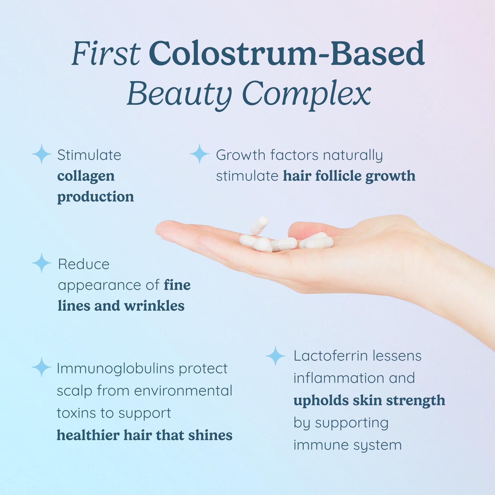WONDERCOW Hair Skin and Nails Vitamins w/Bovine Colostrum, Collagen, Hyaluronic Acid, Biotin, Zinc, & Lactoferrin┃Supports Faster Hair Growth, Stronger Nails and Glowing Skin (30 Servings, Capsule) WONDERCOW buy australia supplements