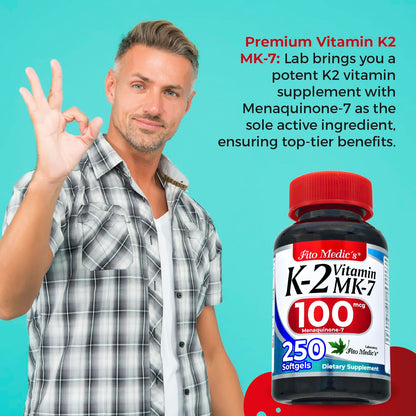 FITO MEDIC'S Lab | Vitamin k2 | k2 Vitamin Supplement | Vitamin k | 250 softgels | 100 mcg | FITO MEDIC'S