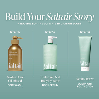 Saltair Hyaluronic Acid Body Serum | Fragrance-Free HA Hydrator | 13 oz Saltair