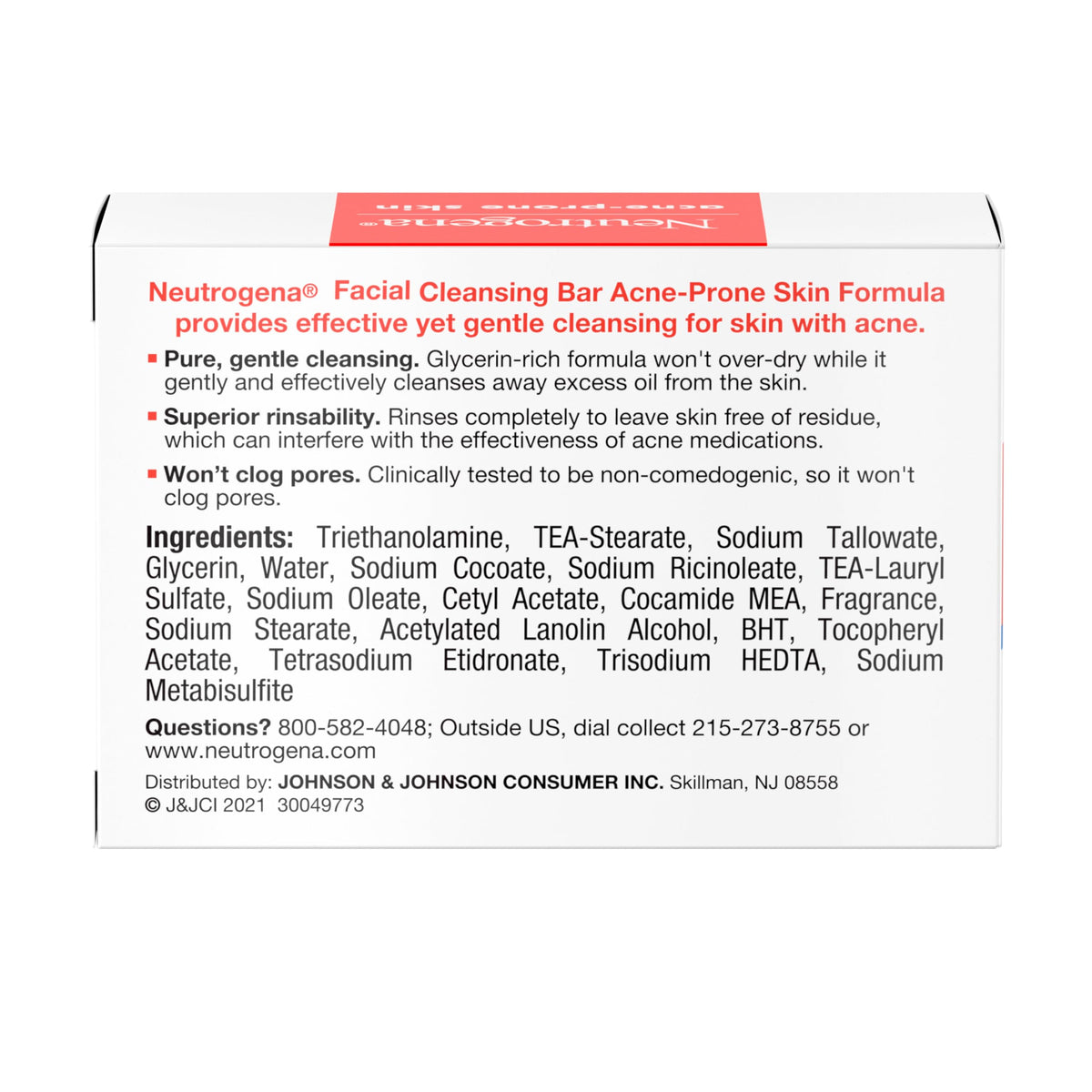 Neutrogena Facial Cleansing Bar for Acne-Prone Skin, 3.5 oz Neutrogena