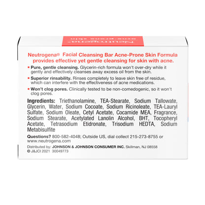 Neutrogena Facial Cleansing Bar for Acne-Prone Skin, 3.5 oz Neutrogena