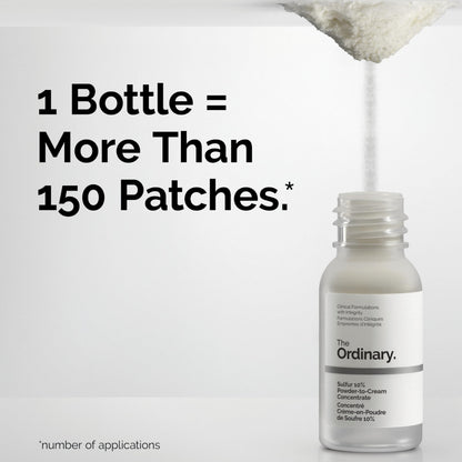 The Ordinary Sulfur 10% Powder-to-Cream Acne Spot Treatment Concentrate, Reduces Pimple Size and Zit Redness, 0.18 Oz The Ordinary