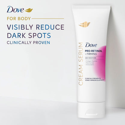 Dove Cream Serum Pro-Retinol + Firming for Elasticity and Firmness, with Collagen Peptides, Niacinamide and Antioxidants Lotion, 8 oz Dove