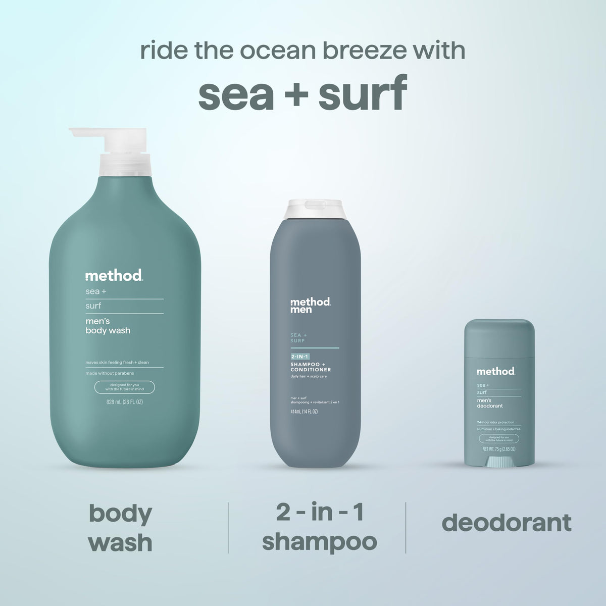 method Men’s Body Wash, Sea + Surf Scent, 28 fl oz Method