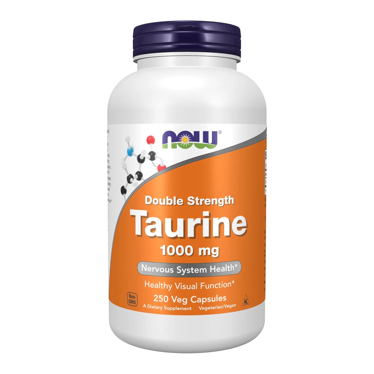 NOW Foods Supplements, Taurine 1,000 mg, Double Strength, Nervous System Health*, 250 Veg Capsules NOW Foods