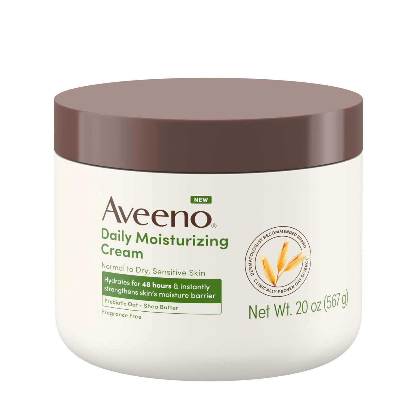 Aveeno Daily Moisturizing Cream with Prebiotic Oat & Shea Butter for Body, Face & Hands Moisturizer Cream Aveeno