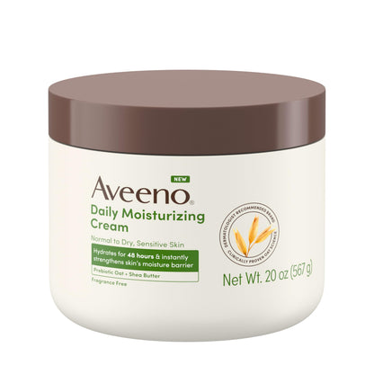 Aveeno Daily Moisturizing Cream with Prebiotic Oat & Shea Butter for Body, Face & Hands Moisturizer Cream Aveeno