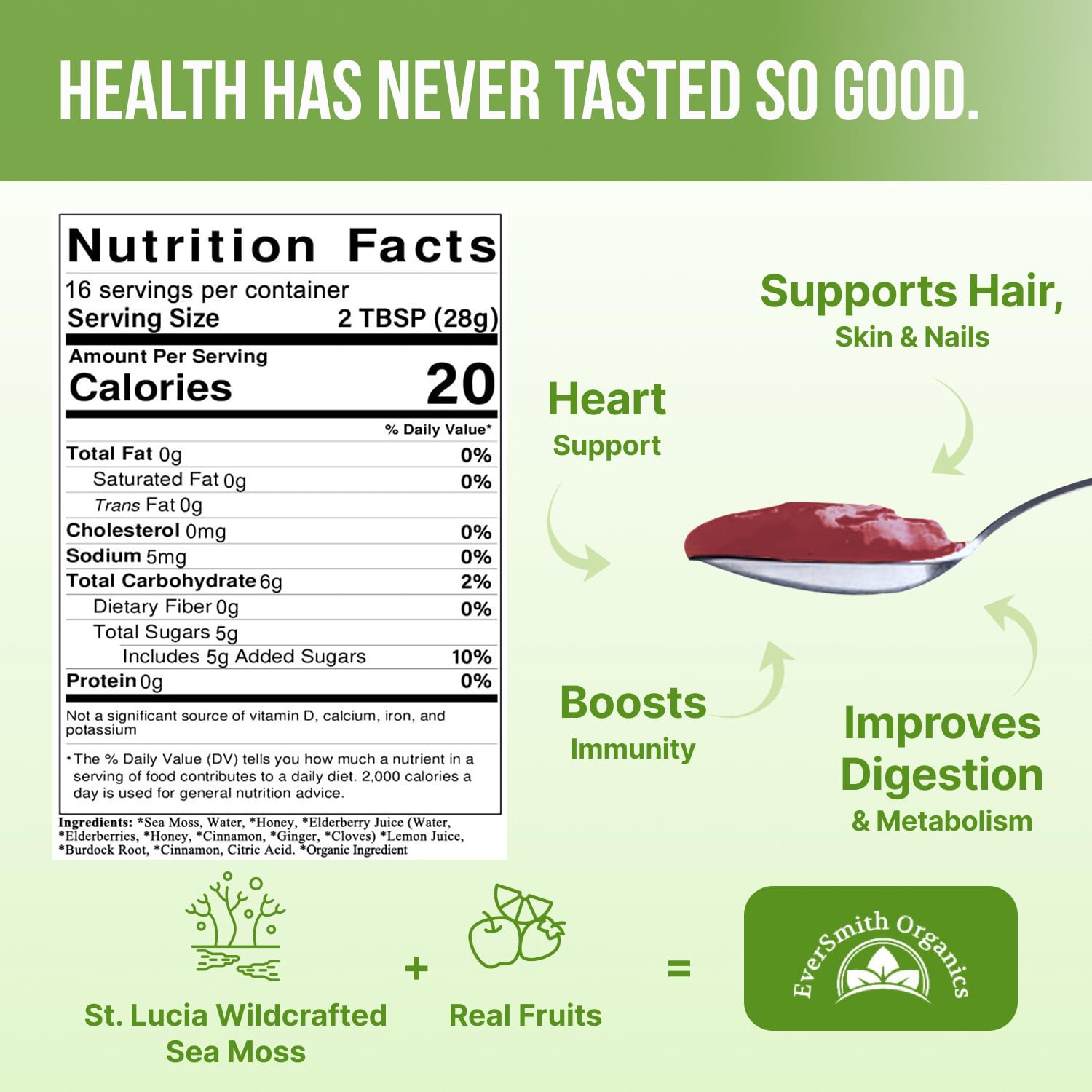 EverSmith Organics - Wildcrafted Irish Sea Moss Gel | Made in USA | Rich in Vitamins EverSmith Organics buy australia supplements