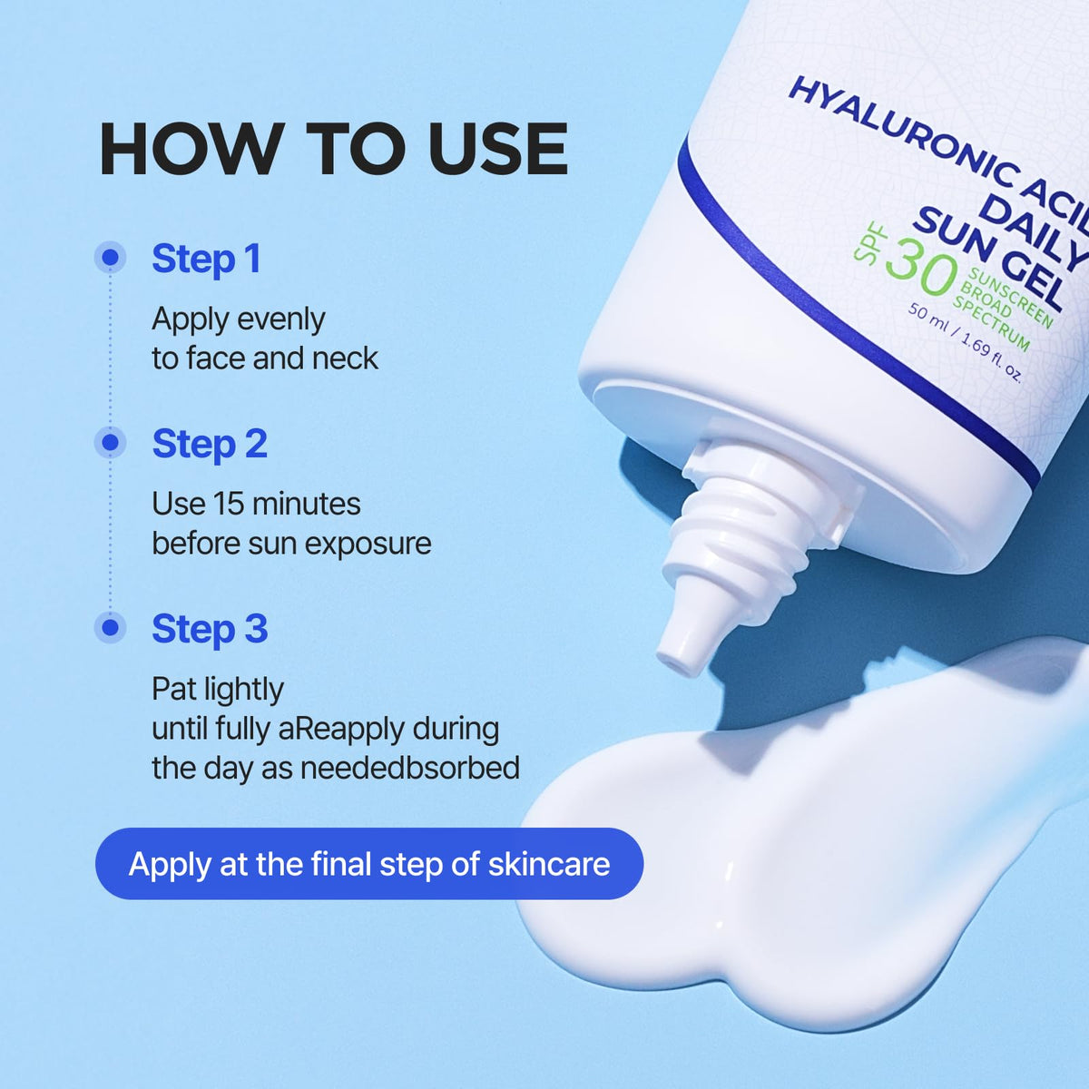 ISNTREE Hyaluronic Acid Daily Sun Gel SPF 30 | Korean Face Sunscreen with Hyaluronic Acid | Lightweight, Moisturizing Daily Sunscreen, No White Cast, 1.69 fl oz IsNtree