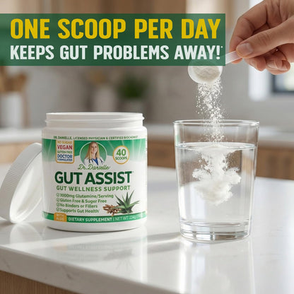 Leaky Gut Support Powder | L-Glutamine Gut Lining Digestive Drink Mix | Gluten-Free Doctor Crafted Botanical Formula | Gut Assist by Dr. Danielle Doctor Danielle