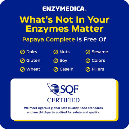 Enzymedica Papaya Complete - Papaya Enzymes Chewable, Digestive Enzyme Supplement for Women and Men, Digestion & Gut Health Support, High Potency Bromelain & Papain, Vegan, Gluten Free - 120 Tablets Gsupps Australia