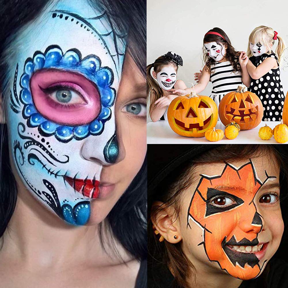 UCANBE Face Body Paint Oil, Professional 15 Colors FX Makeup Palette- Non Toxic Hypoallergenic Safe Facepaint for Halloween, Cosplay Costumes, Parties and Festivals UCANBE