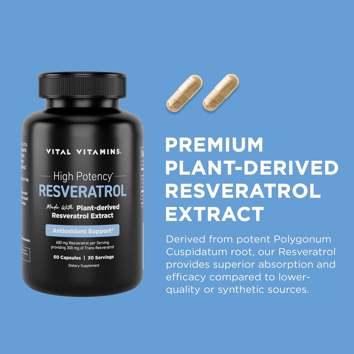 Vital Vitamins Vegan Collagen Booster + Resveratrol Capsules Gsupps Australia