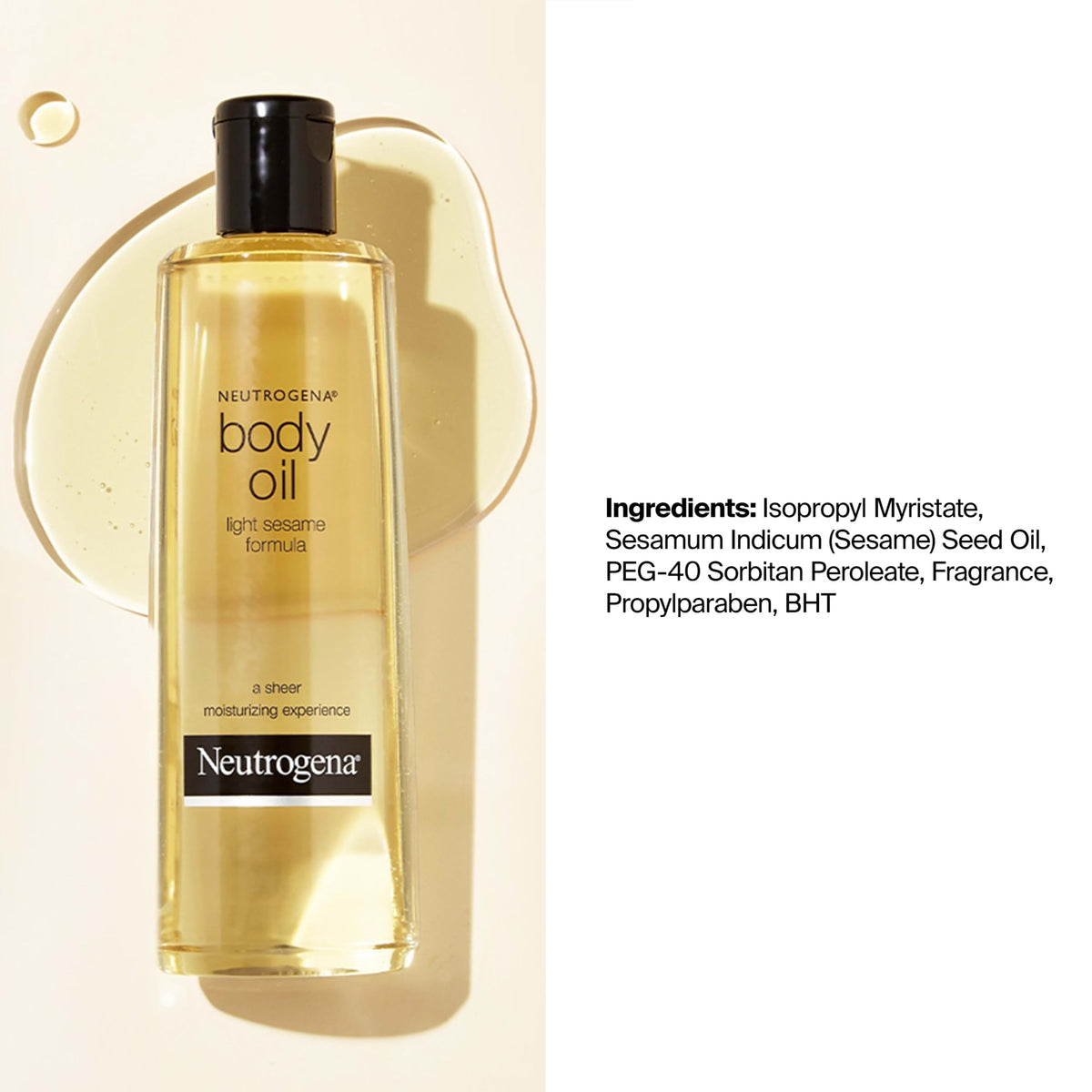 Neutrogena Body Oil Light Sesame Formula, 16 fl. oz Neutrogena