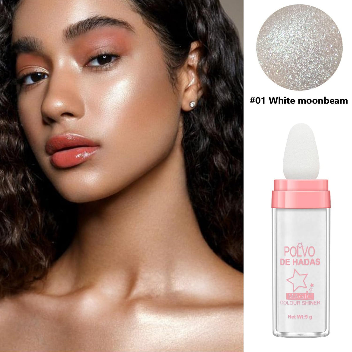 URQT 4 Color Polvo De Hadas Fairy Dust Highlight Patting - Full Body Contouring and Clavicle Pearlescent Patting Powder for Face and Eye, Christmas Sparkling Body Glitter (4 Pack) URQT
