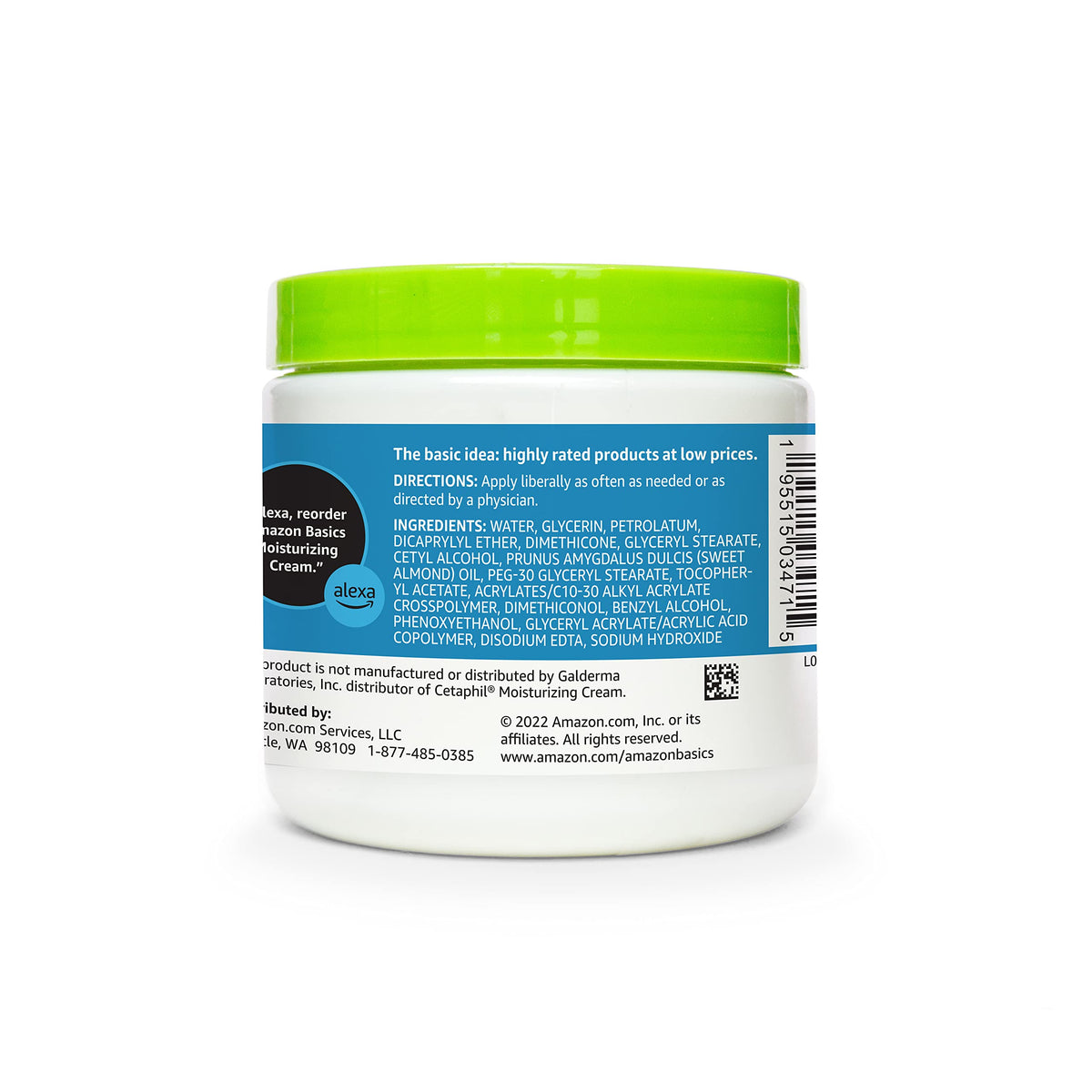 Amazon Basics Ultra Moisturizing Skin Cream for Dry & Sensitive Skin, Dermatologist Tested, Fragrance Free, 16 Ounce, 1 Pound (Pack of 1) (Previously Solimo) Amazon Basics