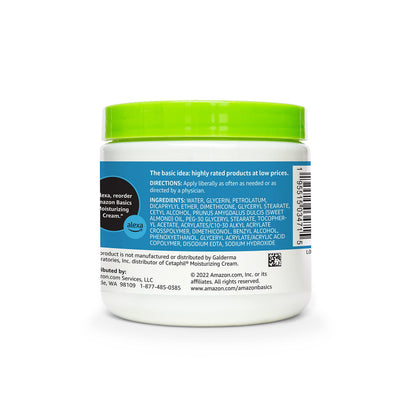 Amazon Basics Ultra Moisturizing Skin Cream for Dry & Sensitive Skin, Dermatologist Tested, Fragrance Free, 16 Ounce, 1 Pound (Pack of 1) (Previously Solimo) Amazon Basics