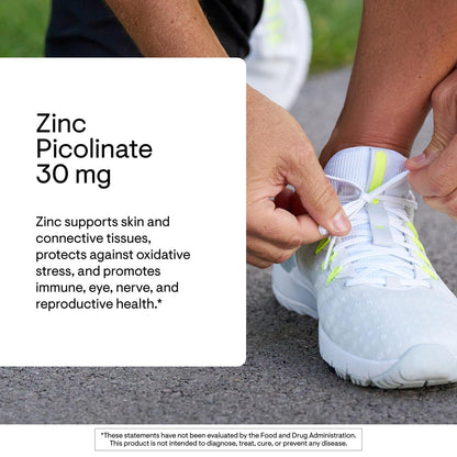 THORNE - Zinc Picolinate 30 mg - Well-Absorbed Zinc Supplement for Growth and Immune Function - Promotes Healthy Skin & Eyes - Third-Party Certified THORNE