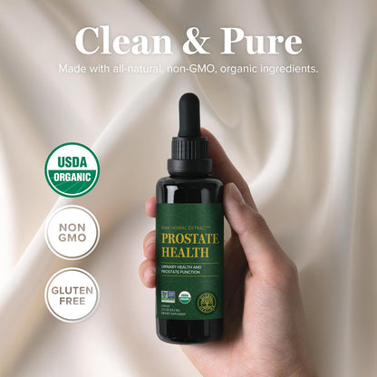 Global Healing Organic Prostate Health - Mens Health Supplement - Prostate Supplements Help Urinary Bladder Control, Frequent Urination Relief Reduces Bathroom Trips - 2 Fl Oz