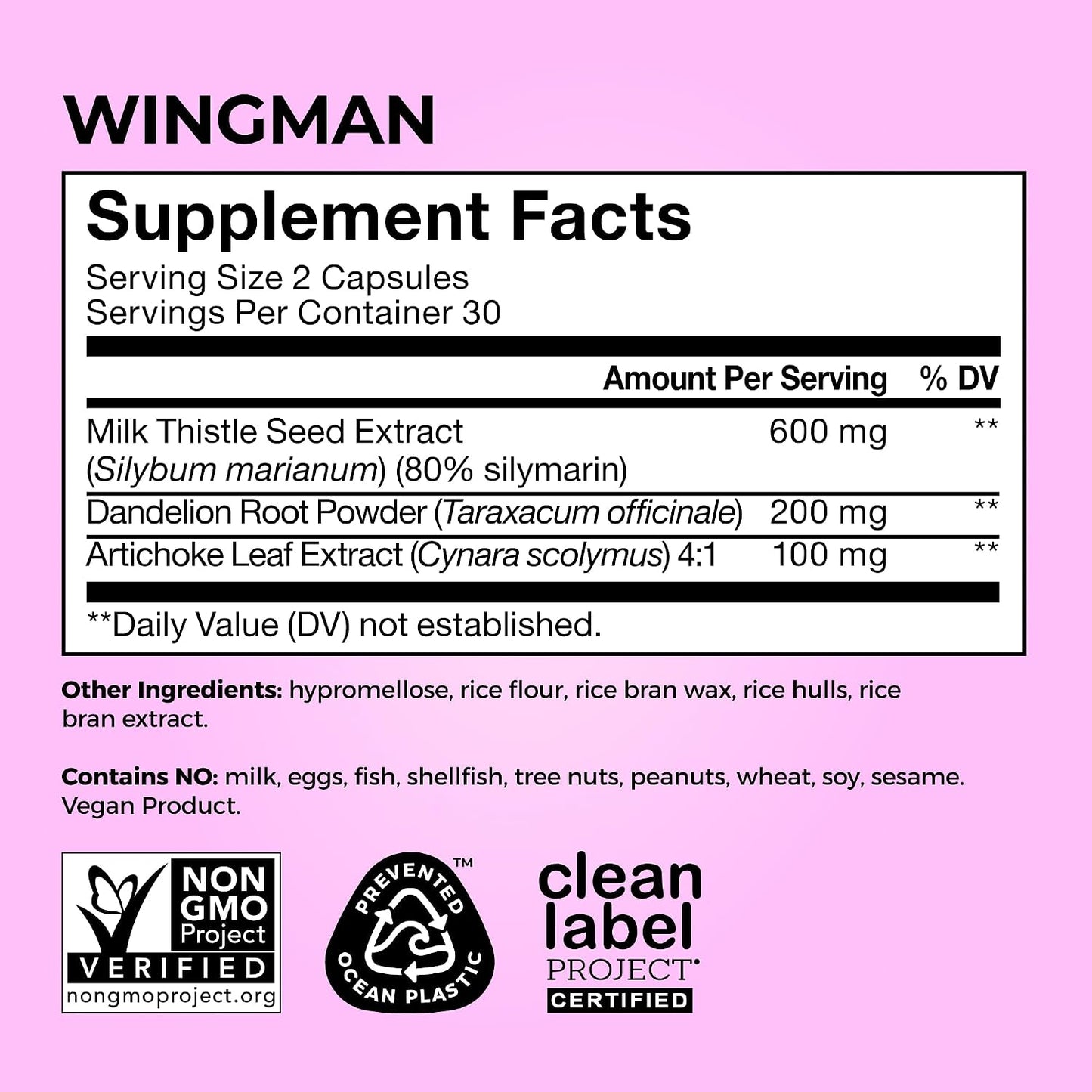 HUM Wing Man Liver Support Supplement with Milk Thistle, Dandelion Root Powder & Artichoke Leaf Extract For Liver Health & Function Support, Milk Thistle Supplement Helps Flush Out Toxins, 60 Capsules