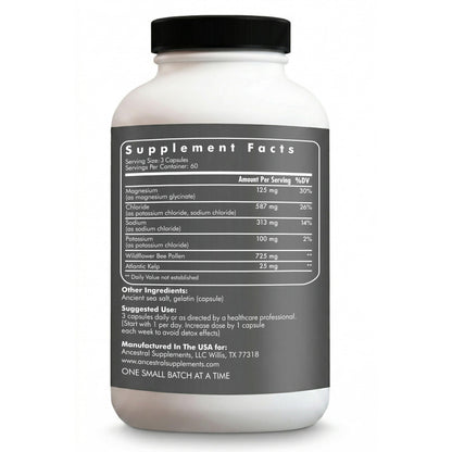 Ancestral Supplements Minerals & Electrolytes with Magnesium, Potassium, Sodium, Supports Optimal Hydration, Immune Health, Athletic Performance, Ancestral Supplements