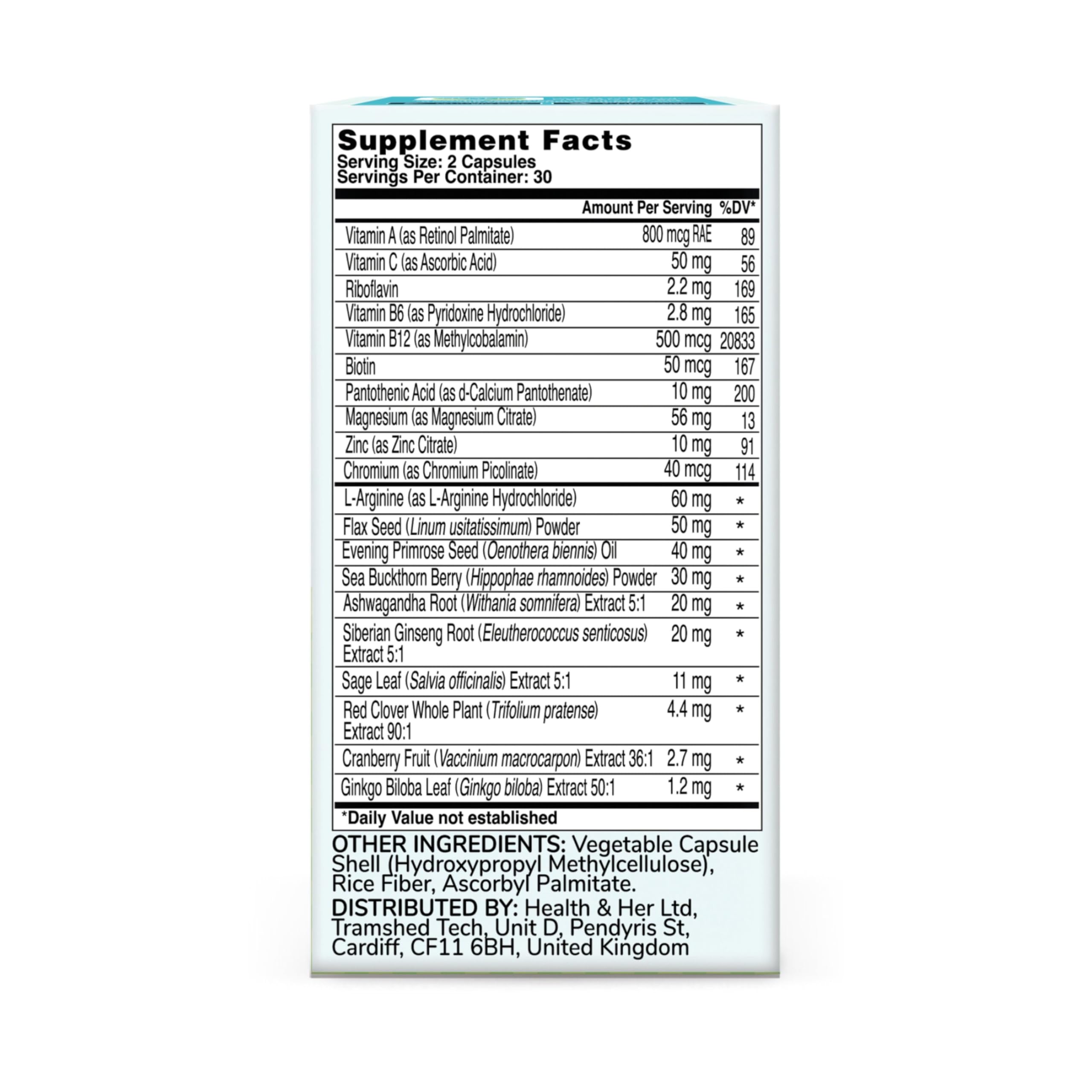 Health & Her Menopause Supplements for Women - Multi-Nutrient Support, Menopause Vitamins for Energy, Bones, Muscles, Skin & Hair, Vegan, Gluten-Free, Non GMO (60ct - 1 Month) Health and Her buy australia supplements
