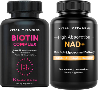 Vital Vitamins Biotin Complex Capsules + NAD+ Supplement Gsupps Australia
