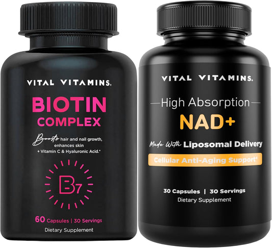 Vital Vitamins Biotin Complex Capsules + NAD+ Supplement Gsupps Australia