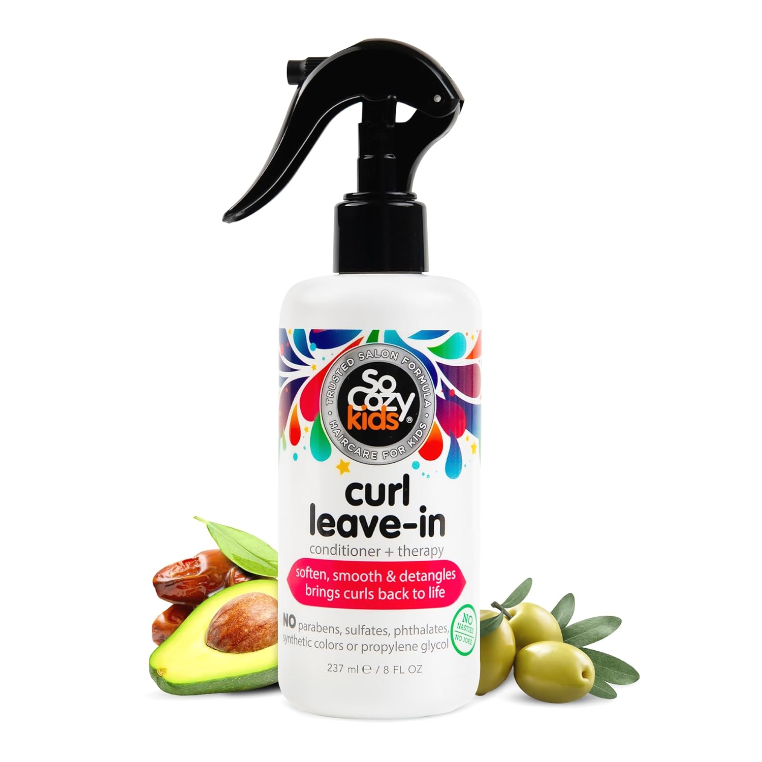 So Cozy Leave In Conditioner Spray (8 Fl Oz) Paraben-Free Detangler for Kids' Curly Hair, Deep Conditioner & Tangle-Free Curls, Gentle & Nourishing with Keratin, Vitamin B5, Olive Oil & Jojoba Oil Gsupps Australia