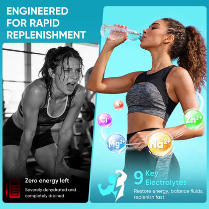 JYNOREX Electrolytes Powder Packets Sugar Free, 30 Sticks High Sodium Hydration Packets, Electrolyte Drink Mix with Lemon Lime Watermelon Peach Berry Kiwi JYNOREX
