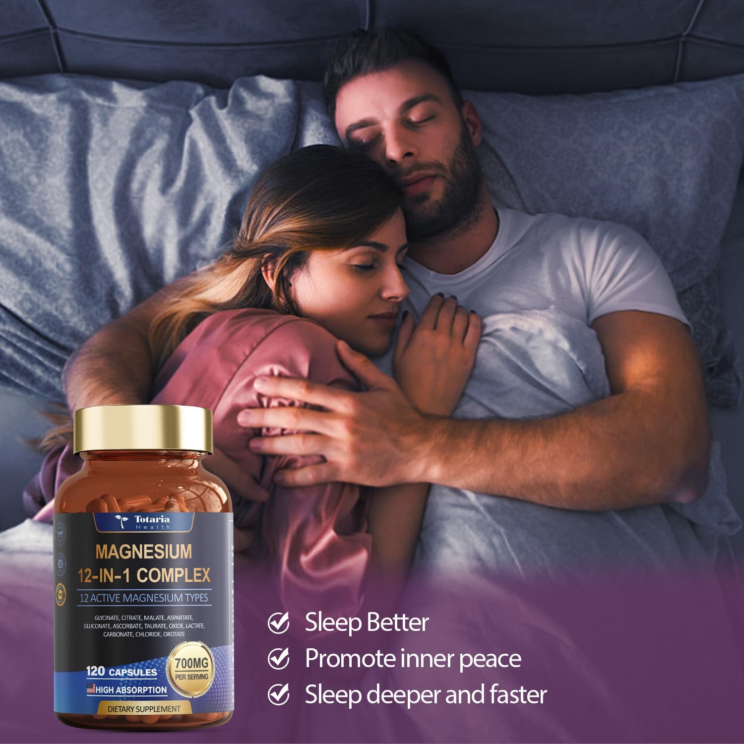 Totaria Magnesium Complex 700mg 12 in 1 Magnesium Supplement with Glycinate Citrate Malate Oxide Taurate Aspartate Orotate Magnesium Relaxation,Muscle,Heart Support, Vegan 120 Capsules Totaria buy australia supplements