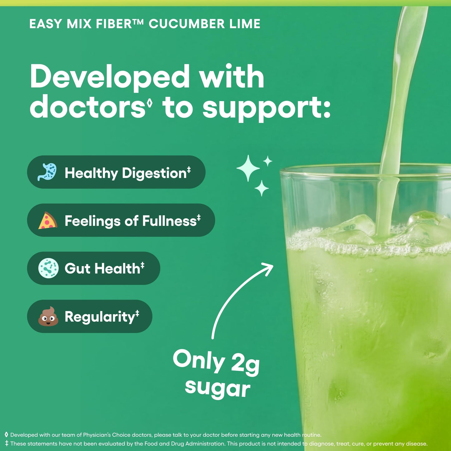 Physician's CHOICE Easy Mix Fiber for Digestive Health & Regularity - No Grit - Daily Prebiotic Soluble Fiber Powder Supplement Physician's CHOICE