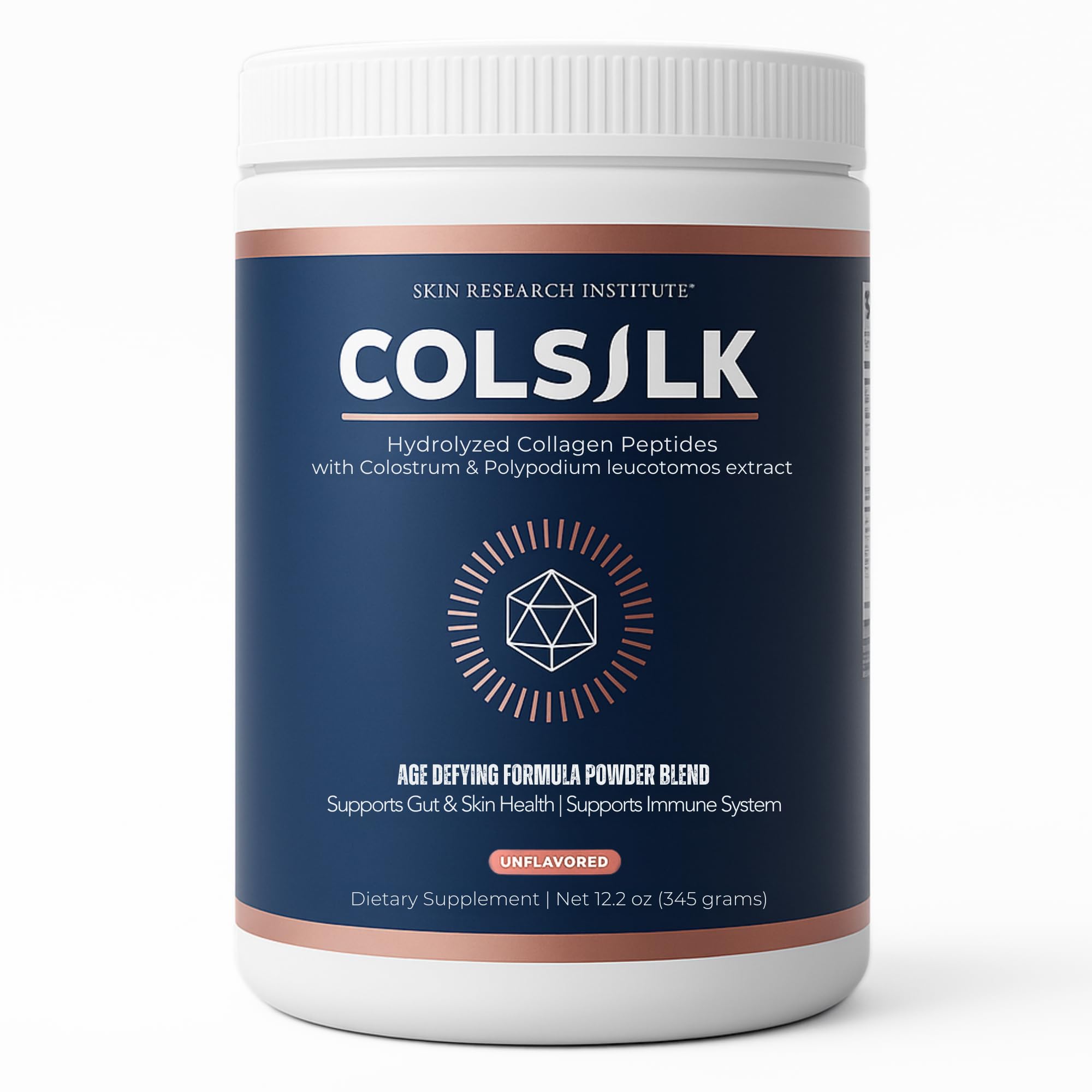 SRILabs ColSilk Unflavored Hydrolyzed Collagen Powder with Colostrum and Polypodium - Skin, Hair, Nails, Gut Health and Joint Support - One Scoop Daily | 1 Month Supply Skin Research Institute buy australia supplements