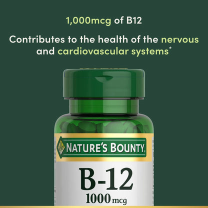 Nature's Bounty Vitamin B12 1000 mcg Supplements, Supports Energy Metabolism, 200 Ct Nature's Bounty