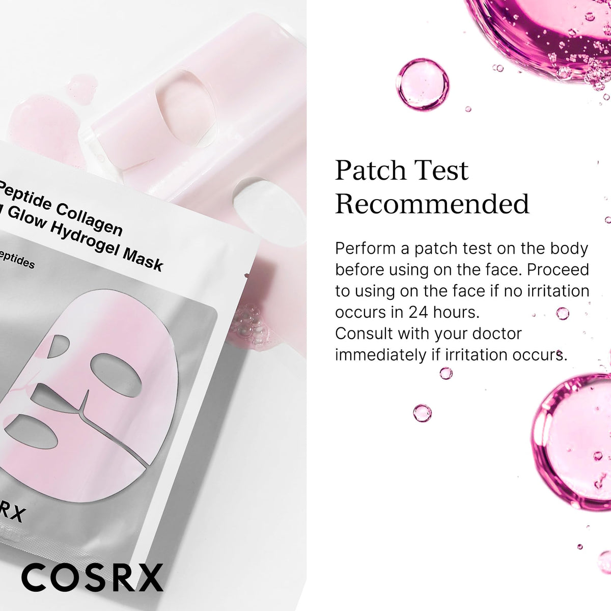 COSRX Pink Peptides Collagen Lifting Glow Hydrogel Face Masks 3 EA COSRX