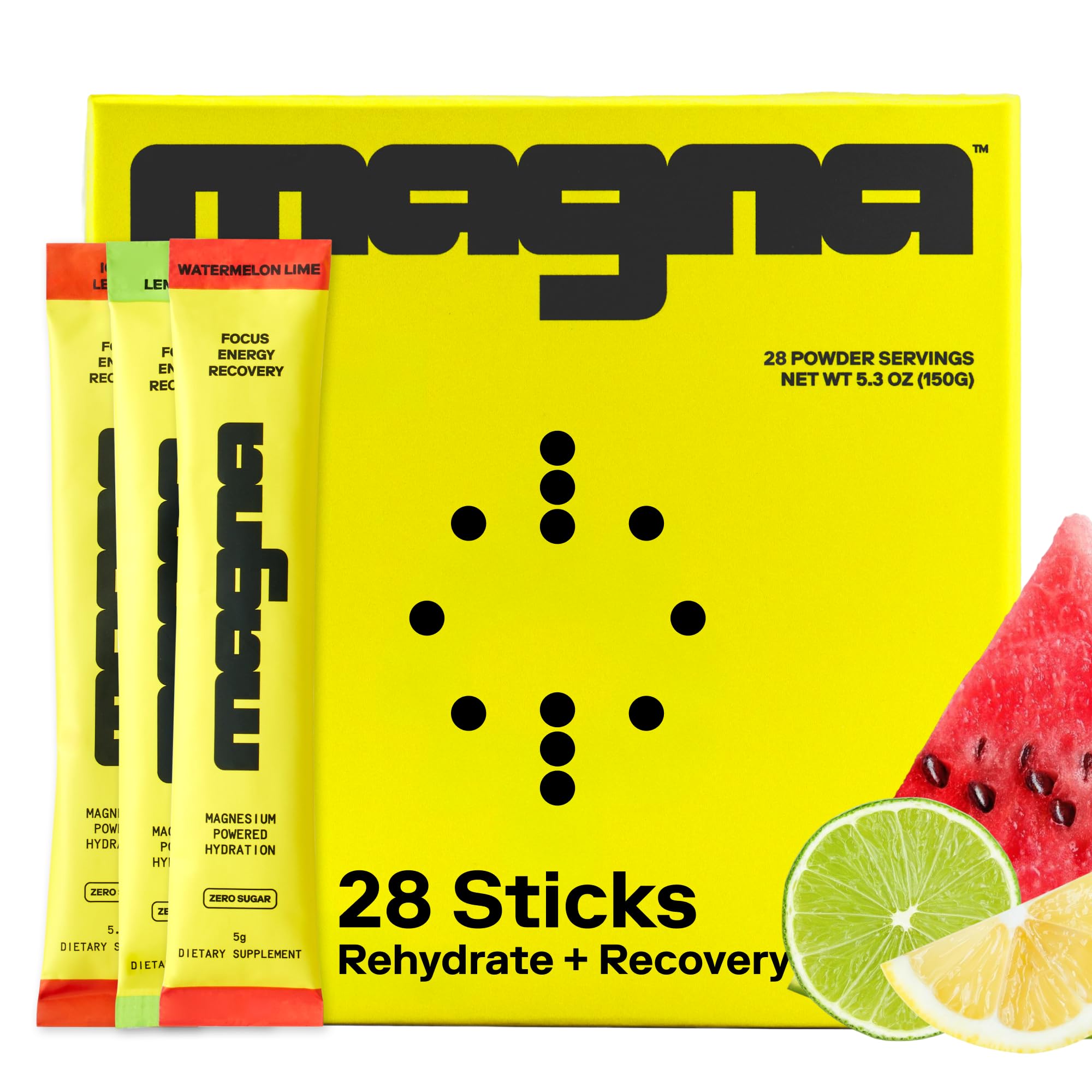 MAGNA Electrolytes Powder Drink Mix for Hydration, Energy & Focus Support with Magnesium L Threonate (28 Servings, Variety) Magna buy australia supplements