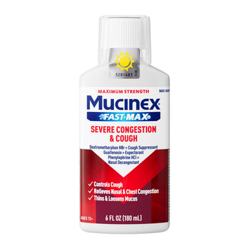Mucinex Fast-Max Severe Congestion & Cough Medicine, Maximum Strength Symptom Relief, Over-The-Counter Medication, Cold Medicine, Cough Suppressant, Expectorant, Nasal Decongestant, 6 FL OZ Mucinex buy australia supplements