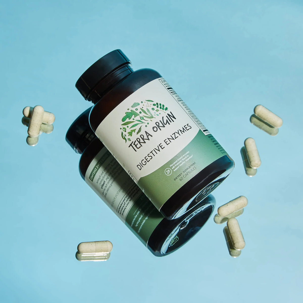 TERRA ORIGIN Digestive Enzymes with Probiotics & Prebiotics | 60 Capsules | Supports Digestive Gut Health | Non GMO, Gluten Free, TERRA ORIGIN