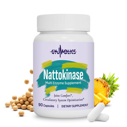 Gyumolics Nattokinase Supplement 10000FU with Organic Nattokinase, Serrapeptase, Bromelain, Curcumin, Vitamin E & Ginseng, Gyumolics