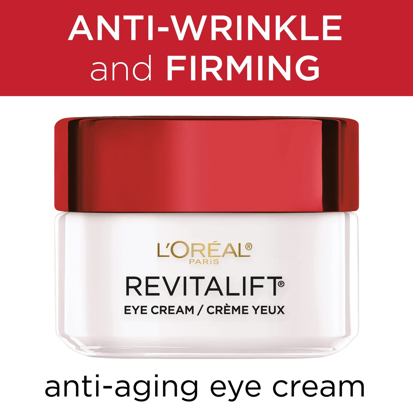 L'Oreal Paris Skincare Revitalift Anti-Wrinkle and Firming Eye Cream with Pro Retinol, Treatment to Reduce Dark Circles, Fragrance Free, 0.5 oz. L'Oreal Paris