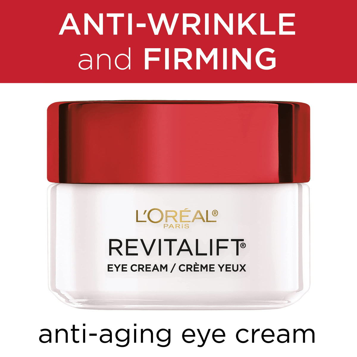 L'Oreal Paris Skincare Revitalift Anti-Wrinkle and Firming Eye Cream with Pro Retinol, Treatment to Reduce Dark Circles, Fragrance Free, 0.5 oz. L'Oreal Paris